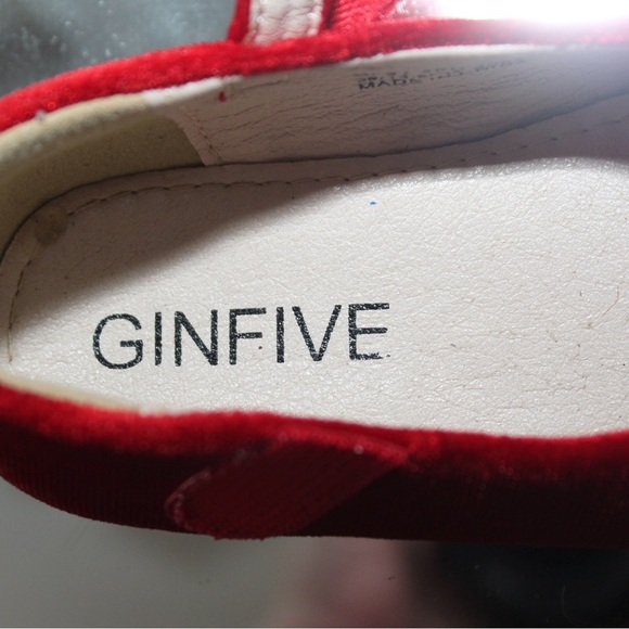 Ginfive Toddler Girl Dress Shoes Red Velvet Mary Jane Size 5 - Picture 6 of 9